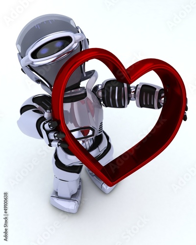 Illustration: Robot with heart charm Robot with heart charm