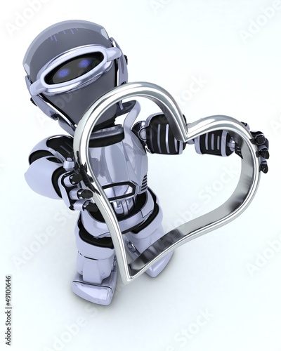 Illustration: Robot with heart charm Robot with heart charm