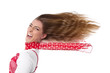 Glückliche Frau im Sommer - Haare - isoliert