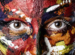 A woman's face in oil paints