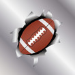 Vector: football thru metal sheet football thru metal sheet