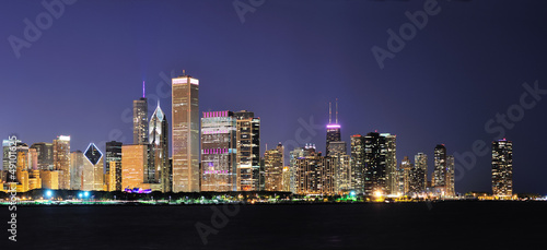 Photo: Chicago night panorama Chicago night panorama
