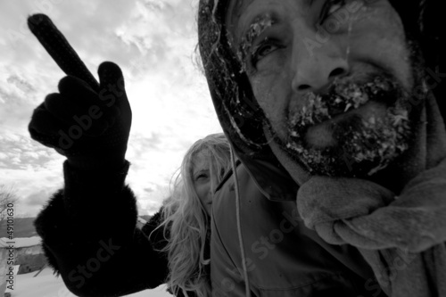 Photo: Freezing homeless couple Freezing homeless couple