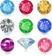 Set of colored gems