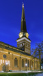 Vasteras Cathedral in winter evening, Sweden