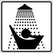 Schild weiß - Dusche