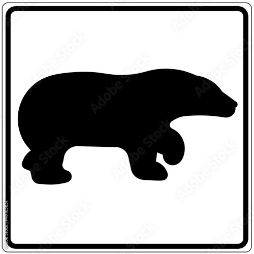 Illustration: Schild weiß - Bär Schild weiß - Bär