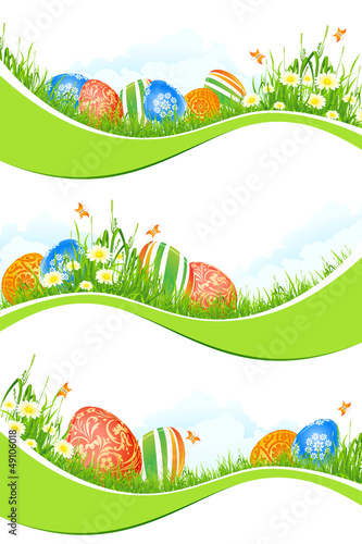 Vector: Easter Banners Set Isolated on White Easter Banners Set Isolated on White