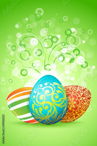 Vector: Easter Background with Decorated Eggs Easter Background with Decorated Eggs