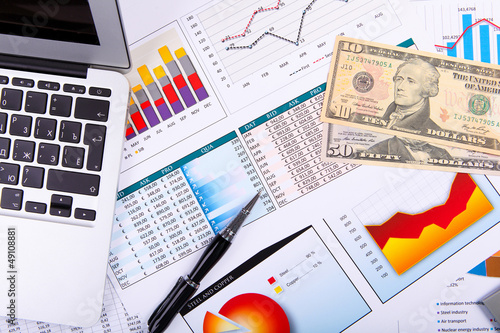 Photo: Financial papers on the table Financial papers on the table