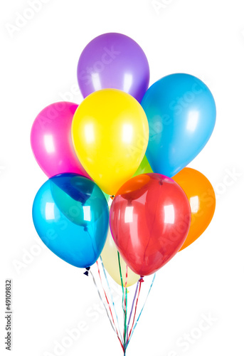Photo: Balloons on a white background Balloons on a white background