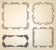 Calligraphic retro frame set. Page decoration. Vintage Ornaments