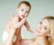happy mother with baby
