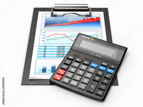 Illustration: Business concept. Calculator, diagram, grapics and spreadsheet. Business concept. Calculator, diagram, grapics and spreadsheet.