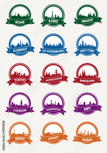 Vector: city silhouette vector icon city silhouette vector icon