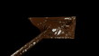 Making sweets: Filling the brick frame with molten choc. Alpha