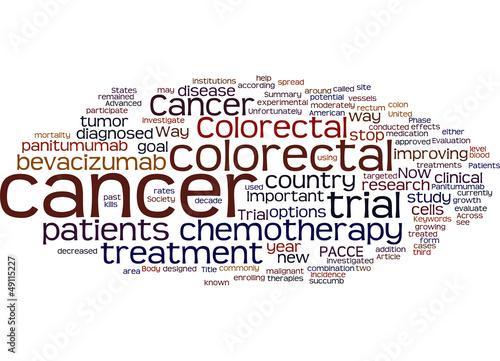 Vector: Colorectal Cancer Trial Now Under Way Concept Colorectal Cancer Trial Now Under Way Concept