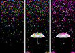 3 bandes confettis - fête - noir - Carnaval