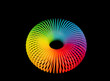 Rainbow plastic spring on black background