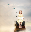 Photo: Little Blonde Girl Reading a Book Little Blonde Girl Reading a Book