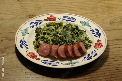 Photo: borecole with sausage borecole with sausage