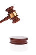Gavel. Auction hammer in court.