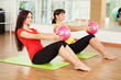 Group training in a gym of a fitness center