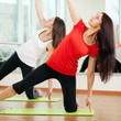 Group training in a gym of a fitness center