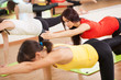 Group training in a gym of a fitness center