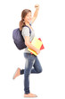 Full length portrait of a happy female teenage student
