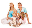 Pregnant woman with family.