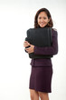 Photo: Attractive asian american businesswoman carrying briefcase Attractive asian american businesswoman carrying briefcase