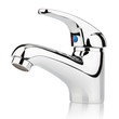 Closeup of faucet for water isolated on white with clipping path