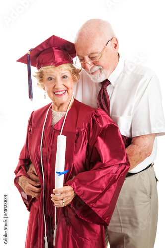 Photo: Husband Congratulates College Graduate Wife Husband Congratulates College Graduate Wife
