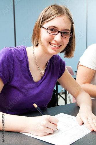 Photo: High School Student Taking Standardized Test High School Student Taking Standardized Test