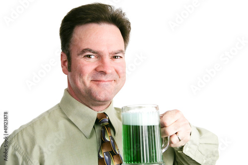 Photo: St Patricks Day - Man with Green Beer St Patricks Day - Man with Green Beer