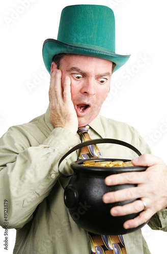 Photo: Leprechaun Excited by Pot of Gold Leprechaun Excited by Pot of Gold