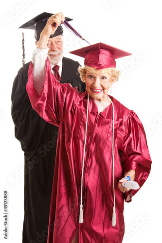 Photo: Senior Woman at Her Graduation Ceremony Senior Woman at Her Graduation Ceremony