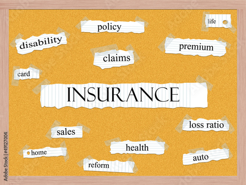 Photo: Insurance Corkboard Word Concept Insurance Corkboard Word Concept
