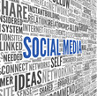 Social media conept in word tag cloud