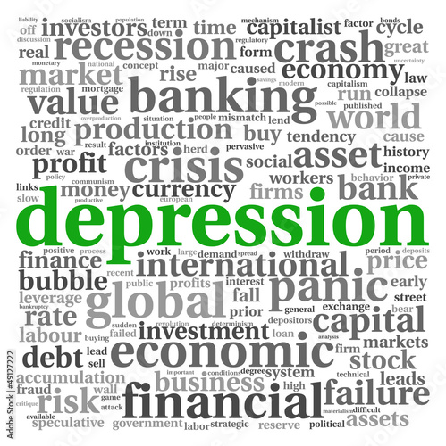 Illustration: Depression concept on white Depression concept on white