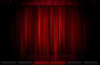Vektor: Closed red stage curtain illustration Closed red stage curtain illustration