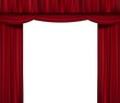 Vektor: Opened red curtain isolated Opened red curtain isolated