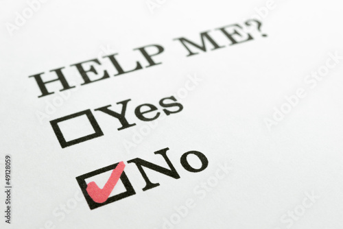 Photo: Help me? yes no check boxes Help me? yes no check boxes