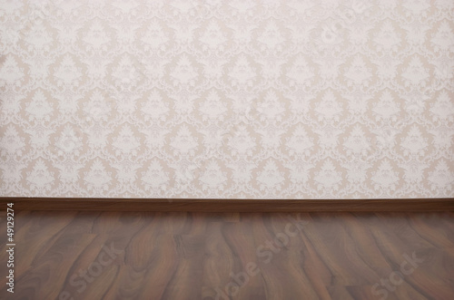 Photo: empty room with white wall and flor empty room with white wall and flor