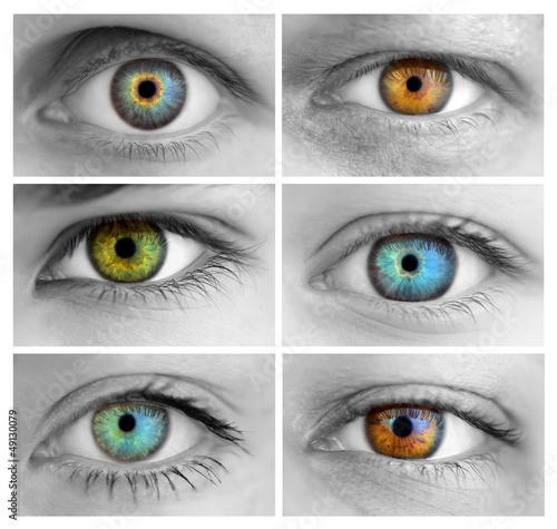 Photo: Set of 6 Colorful Different Open Eyes / Huge Size Set of 6 Colorful Different Open Eyes / Huge Size