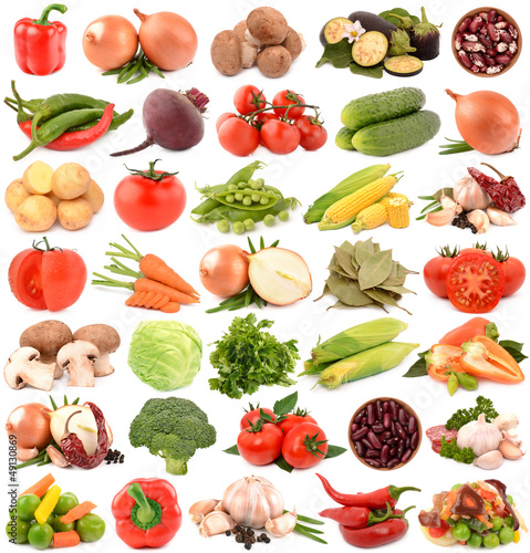 Photo: Vegetables on a white background Vegetables on a white background