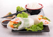 japanese sushi roll and rice