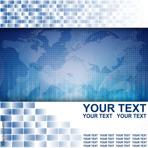 Illustration: World map in Abstract business background World map in Abstract business background