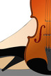 Vector: Donna con strumento musicale Donna con strumento musicale